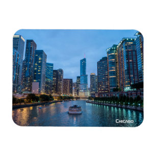 Magnet Flexible Chicago Skyline Sunset River