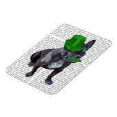 Magnet Flexible Chien à tête verte avec chapeau et moustache (Côté Gauche)