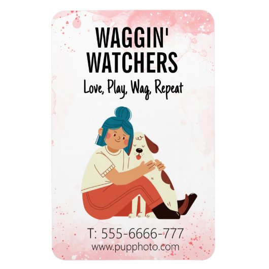 Magnet Flexible Chien assis Business Custom (Vertical)