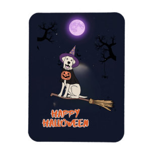 Magnet Flexible Chien au Clair de Lune – Chien d'Halloween avec Ch