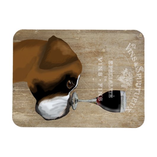 Magnet Flexible Chien Au Vin Boxer (Horizontal)