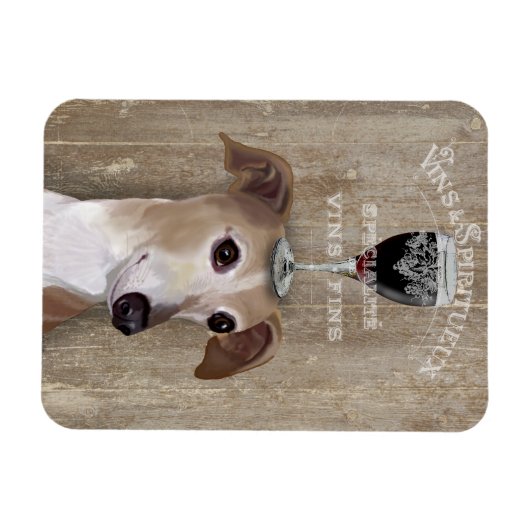 Magnet Flexible Chien Au Vin Greyhound (Horizontal)