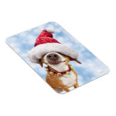 Magnet Flexible Chien avec grand chapeau de Père Noël (Côté Droit)