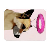 Magnet Flexible Chien avec Halo rose (Horizontal)