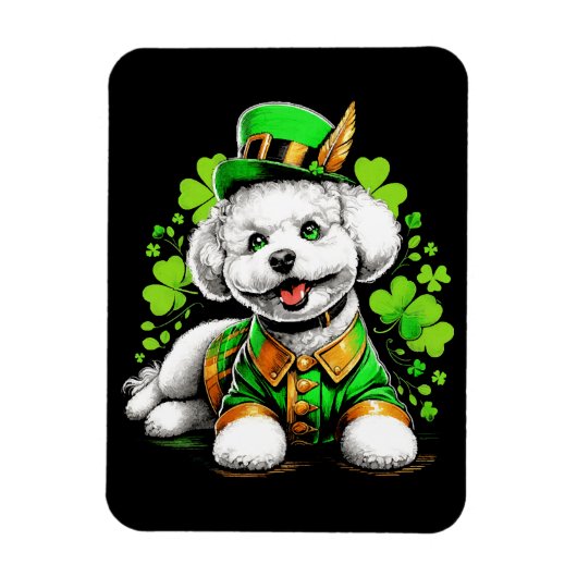 Magnet Flexible Chien Bichon Frise Saint-Patrick (Vertical)