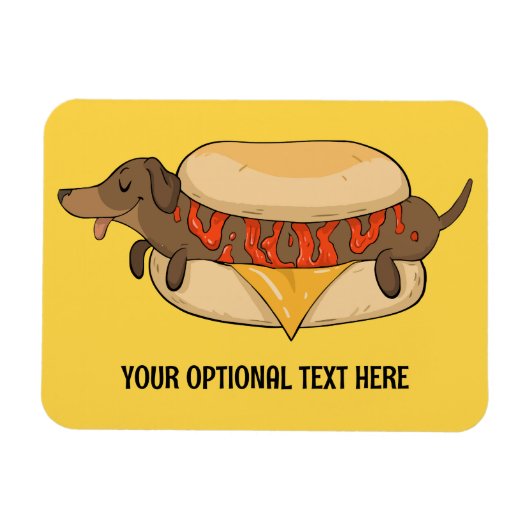 Magnet Flexible Chien chaud de texte personnalisé (Horizontal)