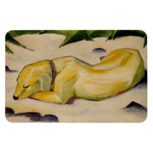 Magnet Flexible Chien couché dans la neige (par Franz Marc)