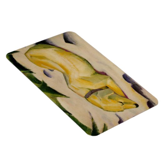 Magnet Flexible Chien couché dans la neige (par Franz Marc) (Côté Droit)