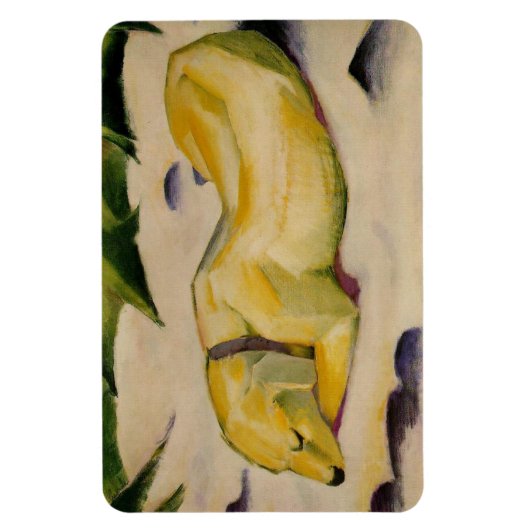 Magnet Flexible Chien couché dans la neige (par Franz Marc) (Vertical)
