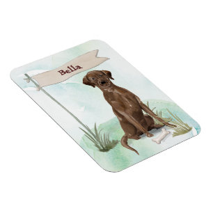 Magnet Flexible Chien de compagnie Lab chocolat Nom personnalisé