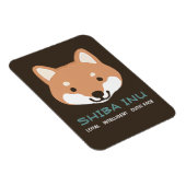 Magnet Flexible Chien de dessin Shiba Inu avec texte personnalisé (Côté Droit)
