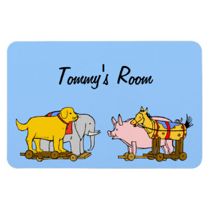 Magnet Flexible Chien de jouets vintage, Cheval, Cochon, Eléphant