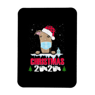 Magnet Flexible Chien de Masque Visage Greyhound Joyeux Noël 2020