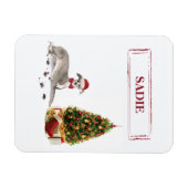 Magnet Flexible Chien de Noël italien Greyhound avec arbre (Horizontal)