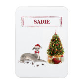 Magnet Flexible Chien de Noël italien Greyhound avec arbre (Vertical)