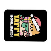 Magnet Flexible Chien de Noël mignon - Yappy Howlidays (Horizontal)