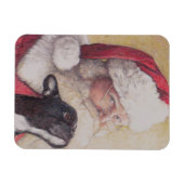 Magnet Flexible Chien de taule français et Père Noël Dog Art Flat  (Horizontal)
