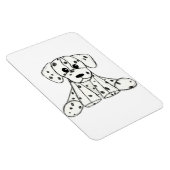 Magnet Flexible Chien en dalmate dessin simple noir (Côté Droit)