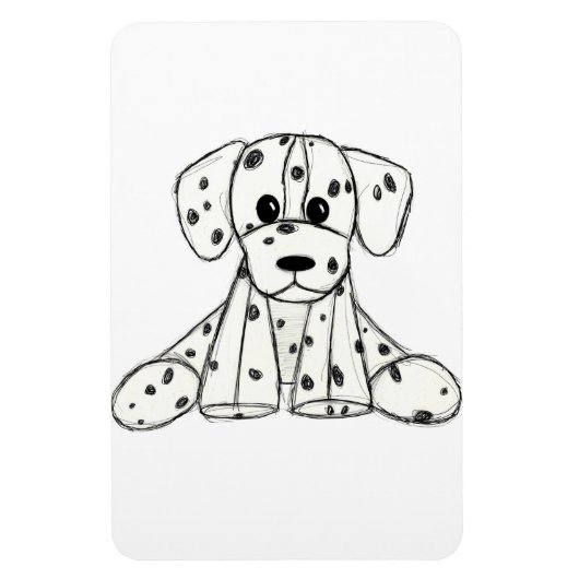 Magnet Flexible Chien en dalmate dessin simple noir (Vertical)