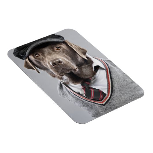 Magnet Flexible Chien en pull et casquette (Côté Droit)