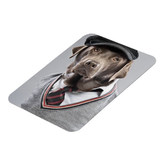Magnet Flexible Chien en pull et casquette (Côté Gauche)