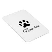 Magnet Flexible Chien patte noir animal ajouter nom texte animal p (Côté Droit)