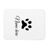 Magnet Flexible Chien patte noir animal ajouter nom texte animal p (Horizontal)