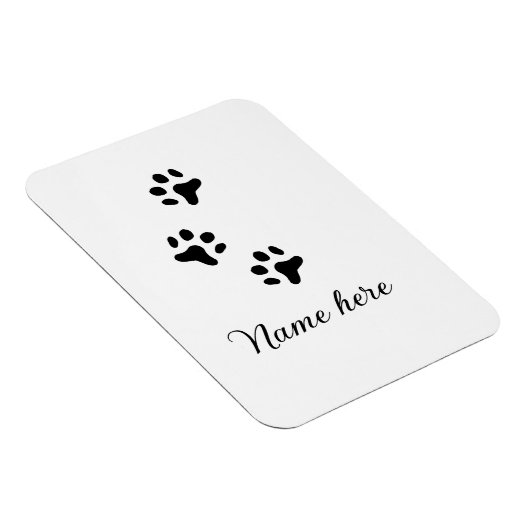 Magnet Flexible Chien patte noir animal ajouter nom texte animal p (Côté Droit)