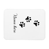 Magnet Flexible Chien patte noir animal ajouter nom texte animal p (Horizontal)