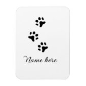 Magnet Flexible Chien patte noir animal ajouter nom texte animal p (Vertical)