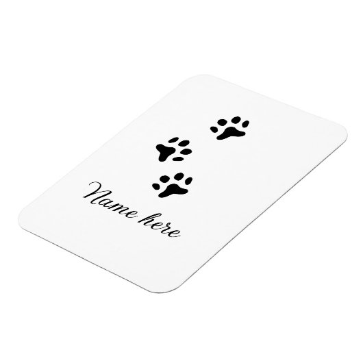 Magnet Flexible Chien patte noir animal ajouter nom texte animal p (Côté Gauche)