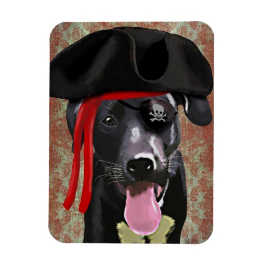 Magnet Flexible Chien pirate du Labrador noir (Vertical)