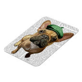 Magnet Flexible Chien-taureau français Brown avec Casquette vert 2 (Côté Gauche)