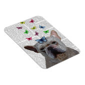 Magnet Flexible Chien-taureaux et papillons français blancs (Côté Droit)