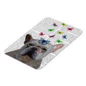 Magnet Flexible Chien-taureaux et papillons français blancs (Côté Gauche)