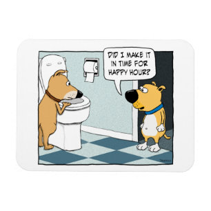 Magnet Flexible Chiens amusants Happy Hour à Toilet Bowl