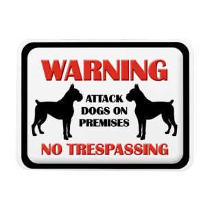 Magnet Flexible Chiens d'attaque D'AVERTISSEMENT