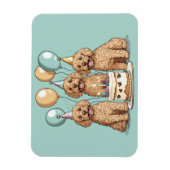 Magnet Flexible Chiens de Goldendoodle d'anniversaire (Vertical)