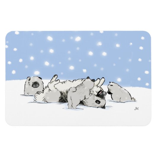 Magnet Flexible Chiens de neiges de Keesie - Happy Keeshony avec d (Horizontal)