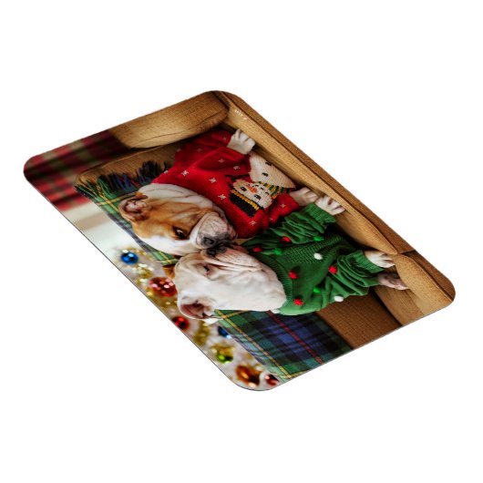 Magnet Flexible Chiens de Noël en pulls (Côté Droit)