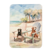 Magnet Flexible Chiens en Adirondack Chaises Pastel Beach Scène (Vertical)