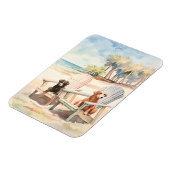 Magnet Flexible Chiens en Adirondack Chaises Pastel Beach Scène (Côté Gauche)
