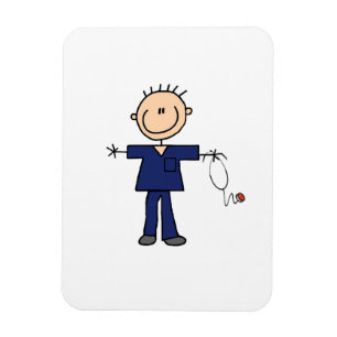 Magnet Flexible Chiffre masculin infirmière - bleu de bâton
