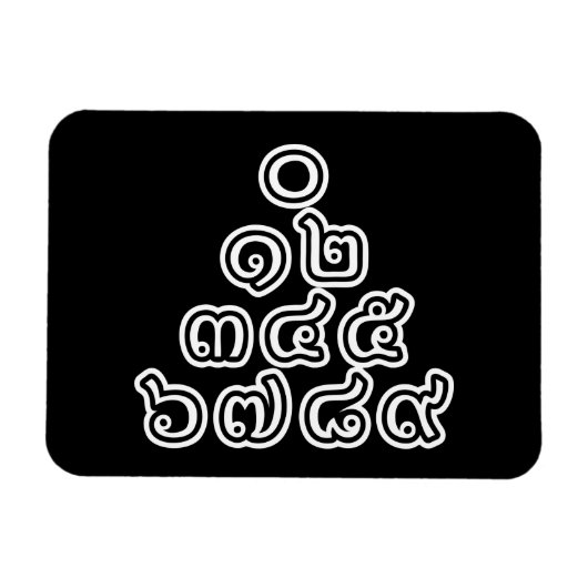 Magnet Flexible Chiffres thaïlandais Pyramide ♦ Script en thaï ♦ (Horizontal)