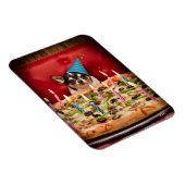 Magnet Flexible Chihuahua Anniversaire Pizza Pie (Côté Droit)