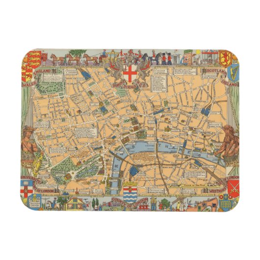 Magnet Flexible Children's Map of London, Angleterre (Horizontal)