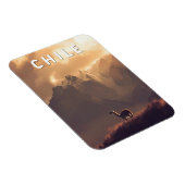 Magnet Flexible Chile Illustration Travel Art Vintage (Côté Droit)
