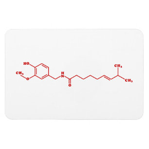 Magnet Flexible Chili Capsaicin Formule chimique moléculaire