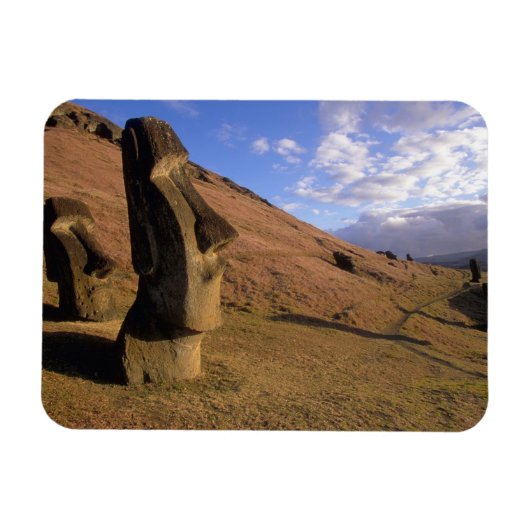 Magnet Flexible Chili, Île de Pâques. Colline avec Moai (Horizontal)