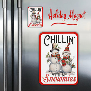 Magnet Flexible Chillin Avec Mes Neiges Mignonne Snowman D'Hiver